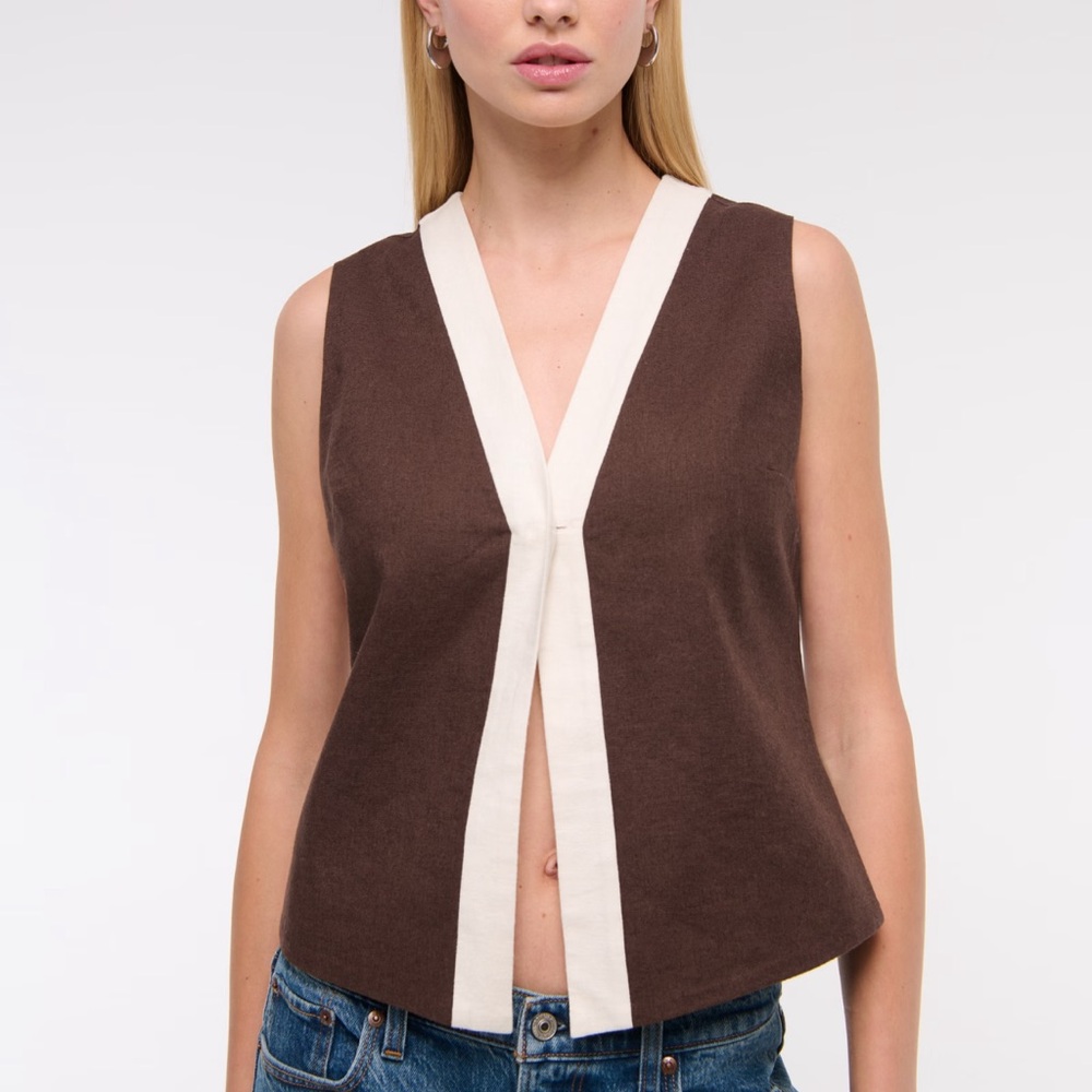 NWT Abercrombie and Fitch Linen Blend Vest Top